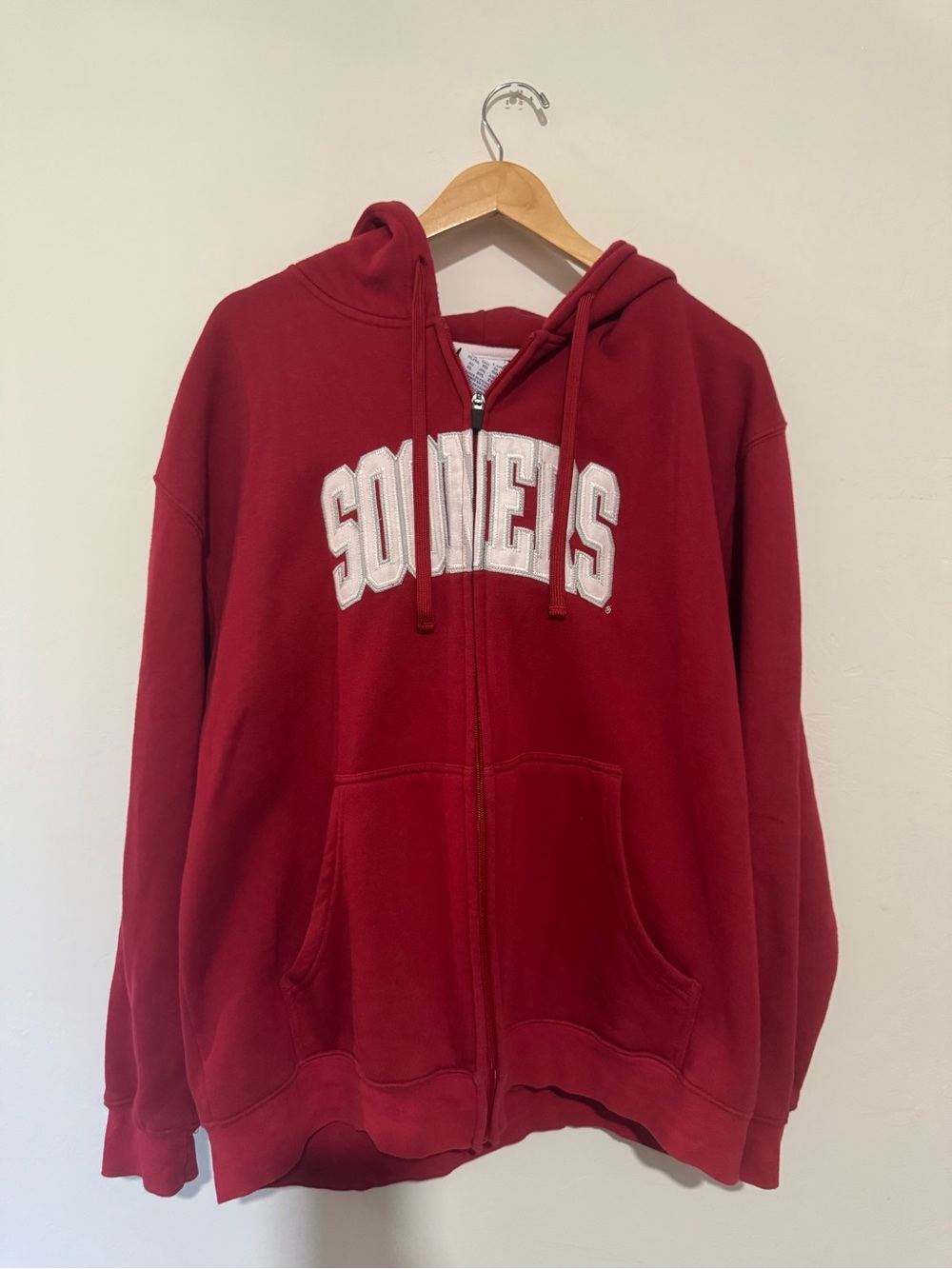 Champion Sooners Hoodie Men’s XL Red Full Zip OU University Sweatshirt